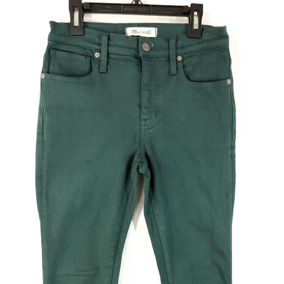 Madewell 9" Mid Rise Skinny Jeans Women's Size 25 Stretch Pants Green - Picture 9 of 13